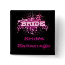 Brides Entourage Square Pin (BLACK & PINK)
