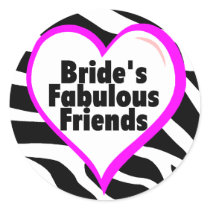 Brides Fabulous Friends Zebra Stripes Stickers