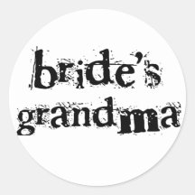 Bride's Grandma Black Text Sticker