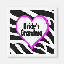 Brides Grandma (Heart Zebra Print) Fridge Magnets