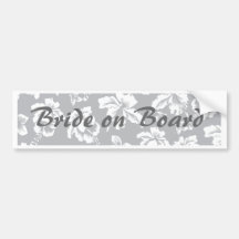 Bride's Hawaiian White Flower Bumper Stickers