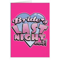 Bride's Last Night Out Bachelorette Party cards