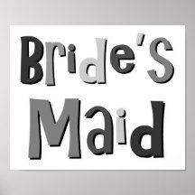 Brides Maid Gray Print