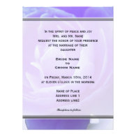 Bride's parents invitation, purple rose flower