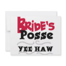 4.25x5.5 - Bachelorette party t-shirts, mugs, cards, hoodies, tank tops, buttons, and other bachelorette party clothing and gifts with a red and black Bride's Posse design!