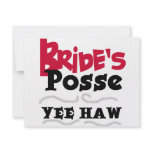 Bride's Posse Bachelorette Party Tshirts Personalized Invitations