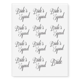 Bride's Squad Bachelorette Party Temporary Tattoos