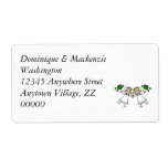 Brides Tossing Bouquests Personalized Shipping Labels