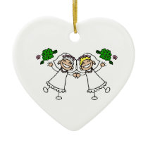 Brides Tossing Bouquests Christmas Tree Ornament