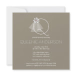 Bride's Veil Daisy Flower Monogram Bridal Shower invitations