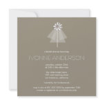 Bride's Veil Daisy Flower Monogram Bridal Shower invitations