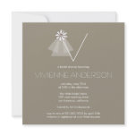 Bride's Veil Daisy Flower Monogram Bridal Shower invitations
