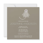 Bride's Veil Daisy Flower Monogram Bridal Shower invitations