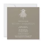 Bride's Veil Daisy Flower Monogram Bridal Shower invitations
