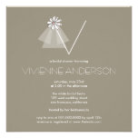 Bride's Veil Daisy Flower Monogram Bridal Shower Personalized Announcement