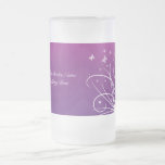 Brides Wedding Glass - Purple Butterfly Swirl Coffee Mugs