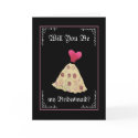 Bridesmaid Autumn Wedding Invitation Flowered Gown cards