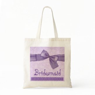 Bridesmaid Bag - Purple Textured Bow bag