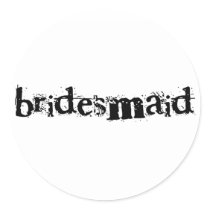 Bridesmaid Black Text stickers