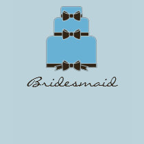 BRIDESMAID Blue and Brown Wedding Cake T Shirts