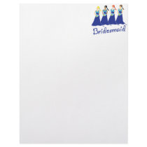Bridesmaid Blue Dress Letterhead Template