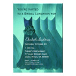 Bridesmaid Brunch Teal Green Dresses Metallic Announcement