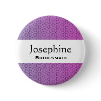 Bridesmaid Button Purple Star Pattern