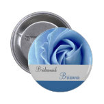 BRIDESMAID Button with BLUE Rose