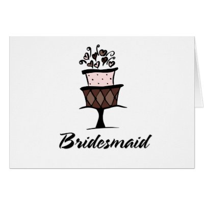 Bridesmaid Cake Greeting Cards by TeeShirtsTShirts