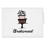 Bridesmaid Cake Greeting Cards