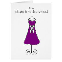 Bridesmaid Card in With Eggplant Dress