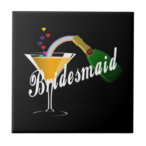 Bridesmaid Champagne Toast Tiles