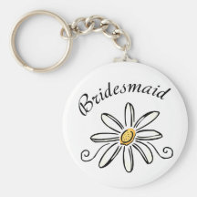 Bridesmaid Daisy Flower Key Chain