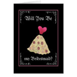 Bridesmaid Fall Wedding Invitation Flowered Gown cards