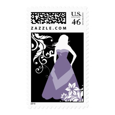 bridesmaid : flowered silhouette : stamp