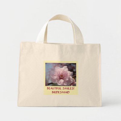 BRIDESMAID GIFTS tote bags Pink Blossoms Flowers by Basleeartprintgifts