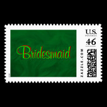 Bridesmaid Green Beauty Postage stamps