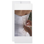 Bridesmaid hand lacing wedding dress photograph personalized rack card