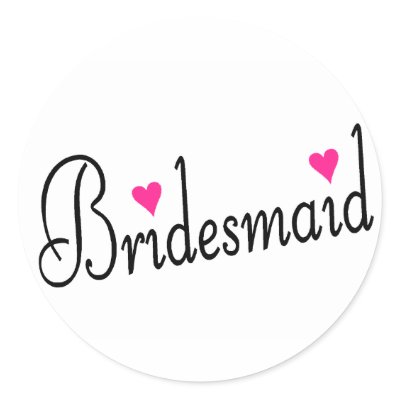 Bridesmaid Hearts Stickers