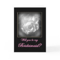 Bridesmaid Invitation - Customizable -White Rose cards