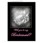 Bridesmaid Invitation - Customizable -White Rose cards