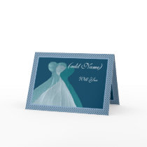 Bridesmaid Invitation - Double TEAL BLUE Gowns cards