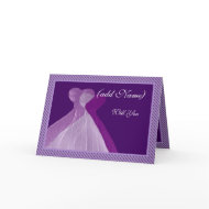 Bridesmaid Invitation Double Violet & Purple Gowns card