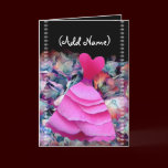 Bridesmaid Invitation PINK Gown on Flower Cloud cards