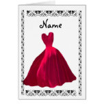 BRIDESMAID Invitation - ROSE RED Velvet Gown cards