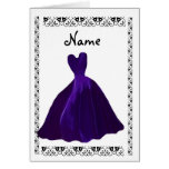 BRIDESMAID Invitation - ROYAL PURPLE Leaf Gown cards