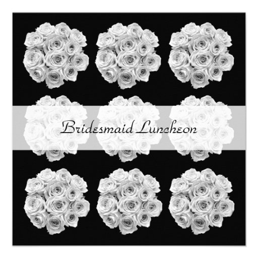 Bridesmaid Luncheon Invitation -- White Roses