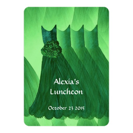 Bridesmaid Luncheon or Brunch Kelly Green V02L Announcement