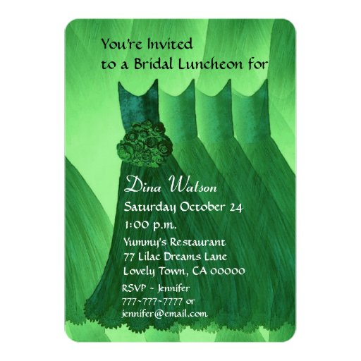 Bridesmaid Luncheon or Brunch Kelly Green V02L Announcement