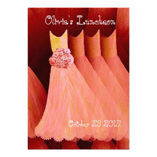 Bridesmaid Luncheon or Brunch Peach Dresses V04 Announcement